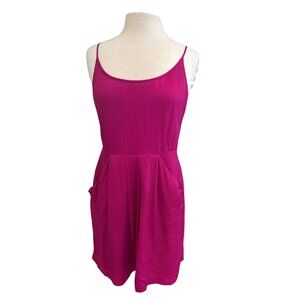 Broadway & Broome Womens Fuchsia Silk Blend Sleeveless Dress With Pockets Size 1